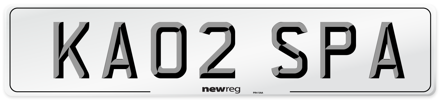 KA02 SPA Number Plate from New Reg